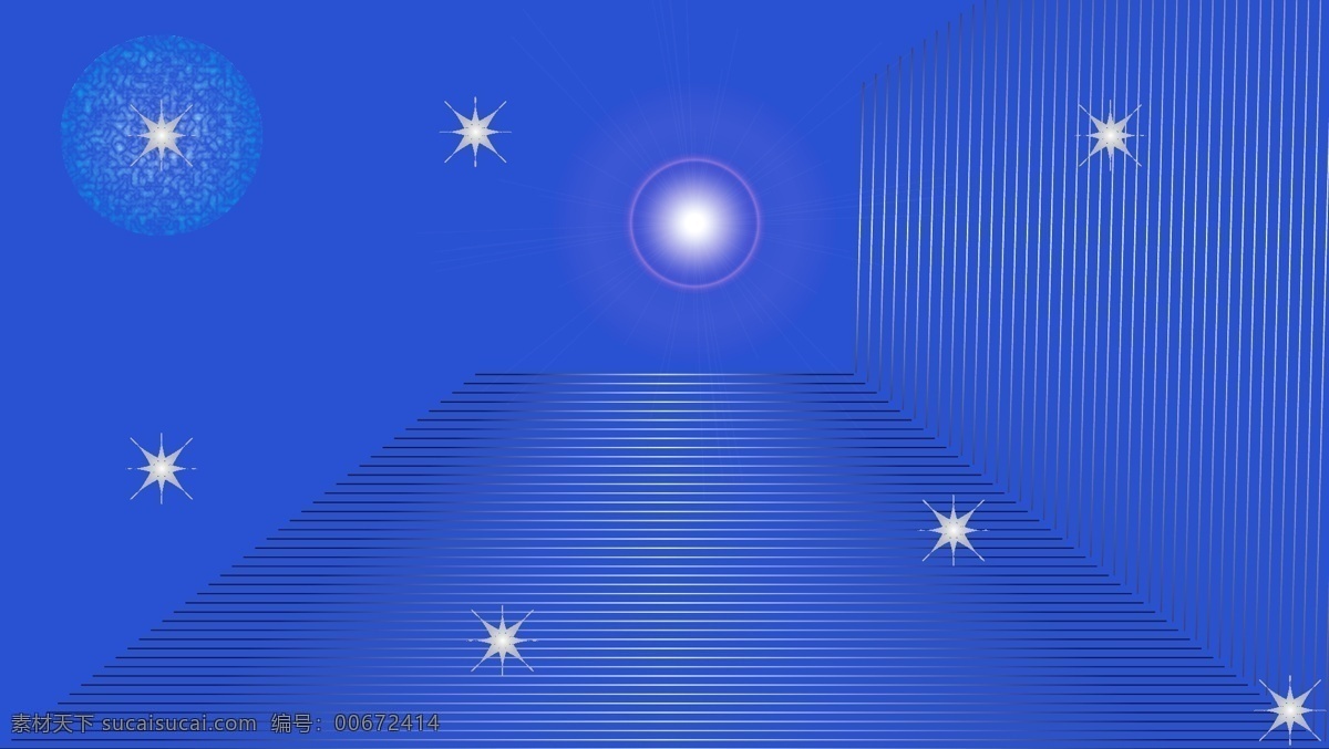 星光 照射 蓝色 底 图 兰色 白星 照耀 阶梯 光圈 光晕 可修改 矢量 背景 生活百科