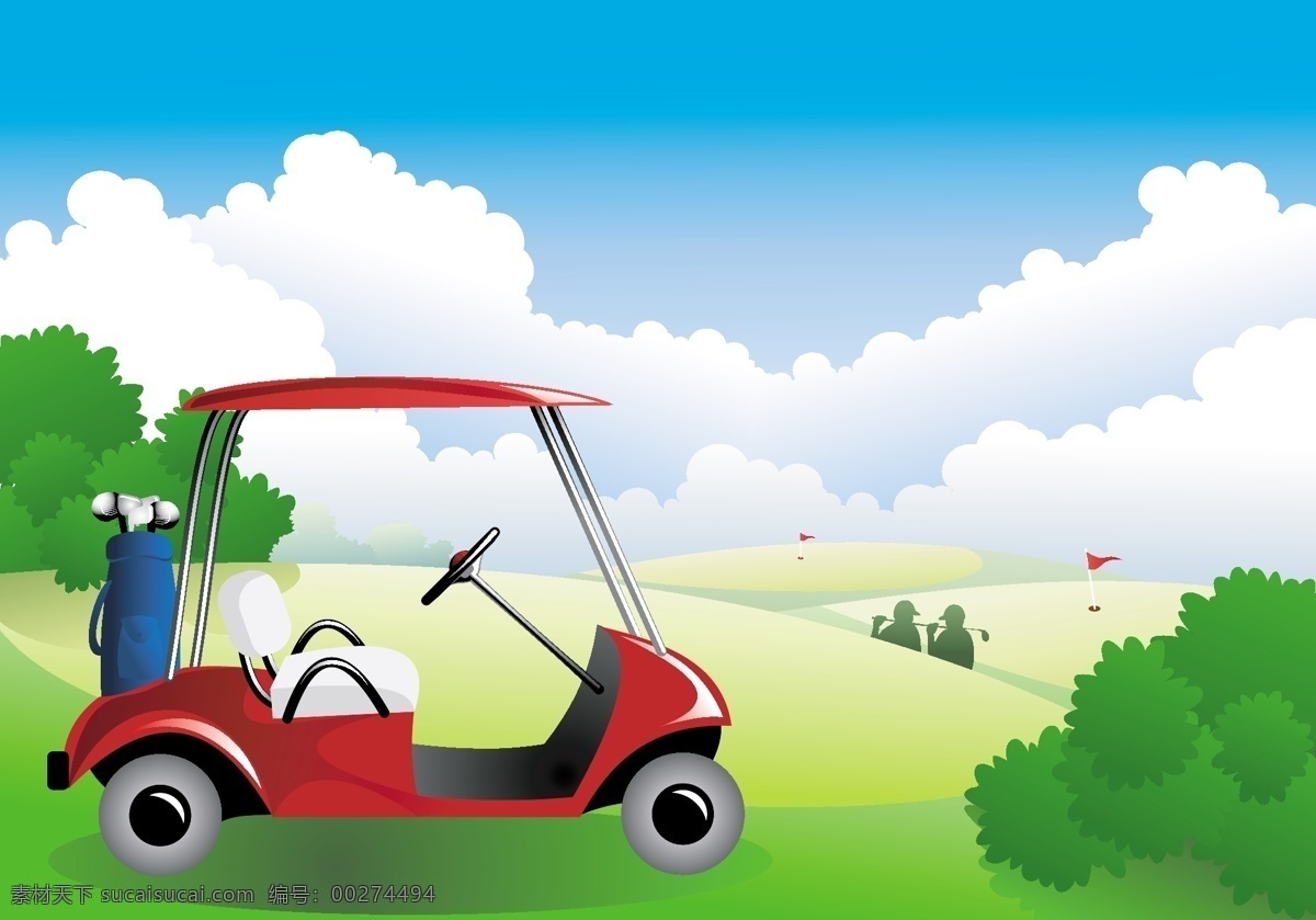 车 高尔夫球 高尔夫球车 韩国矢量插画 其他矢量 矢量素材 矢量图库 矢量 车模 板 球厂 插画集