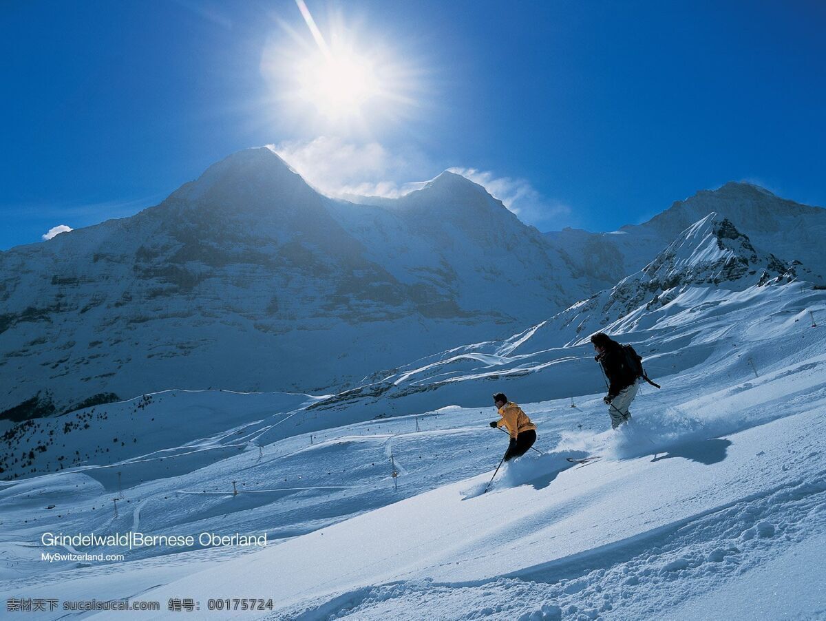 滑雪者 冬天 山峰 雪山 风景 生活 旅游餐饮
