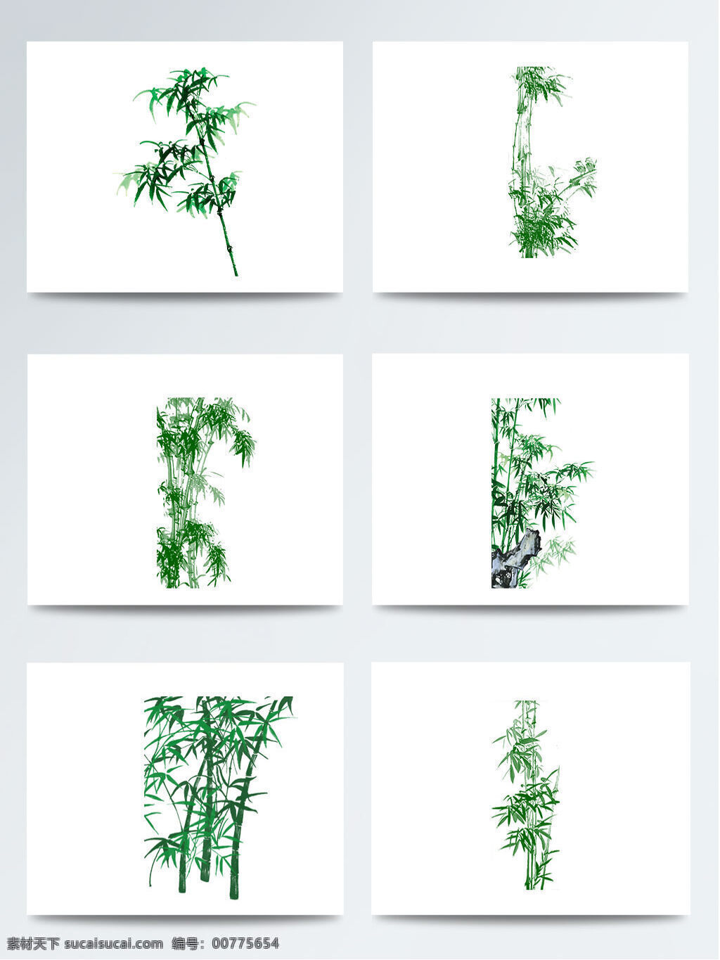 手绘 绿色 竹子 元素 图 绿色植物 手绘植物 手绘竹子 细长的 植物 竹节 竹叶