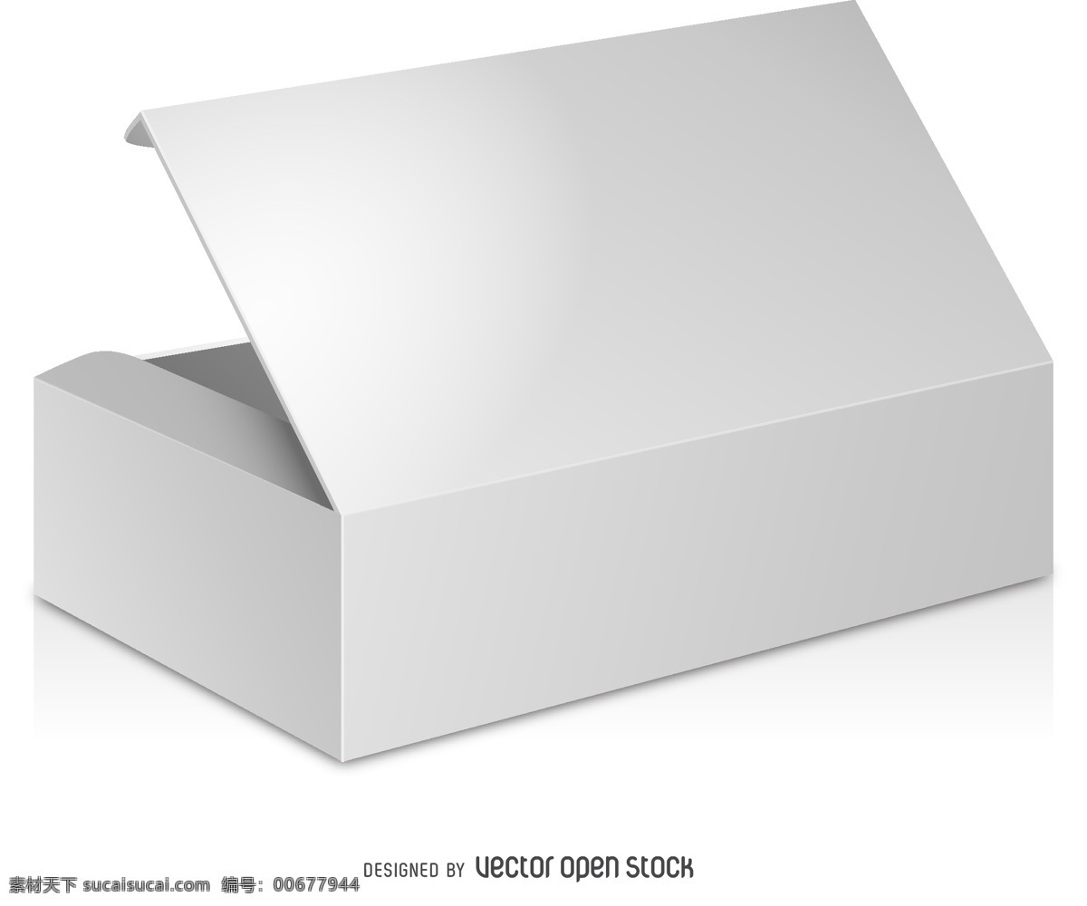 白色 方形 翻盖 盒子 样机