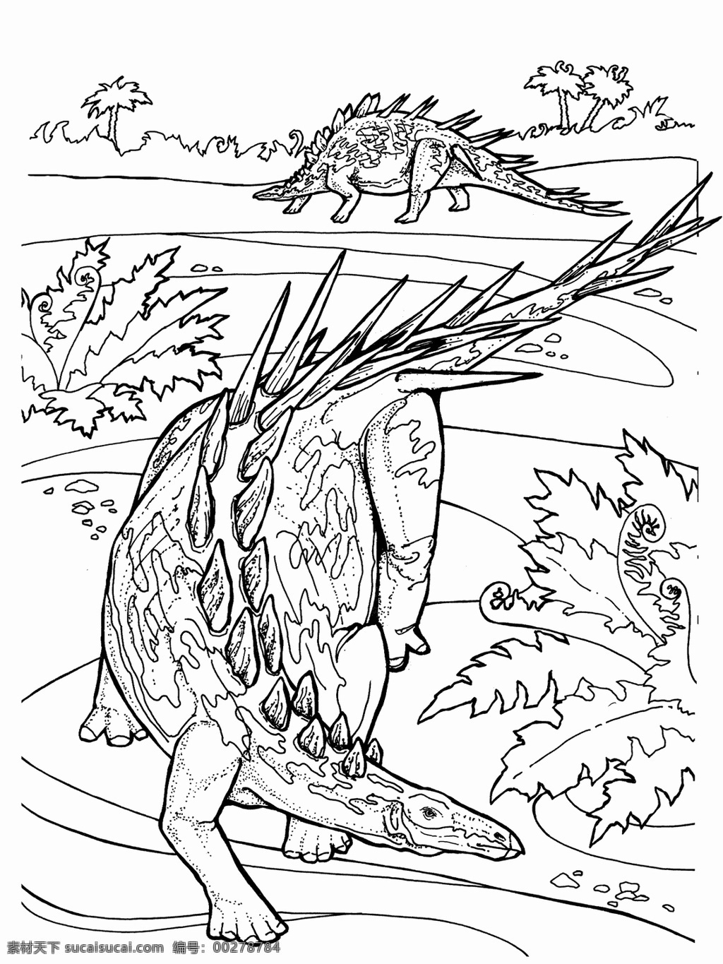 恐龙素描 远古 时代 动物 恐龙 手绘画 动物素描 手绘 画 设计素材 动物专辑 素描速写 书画美术 白色