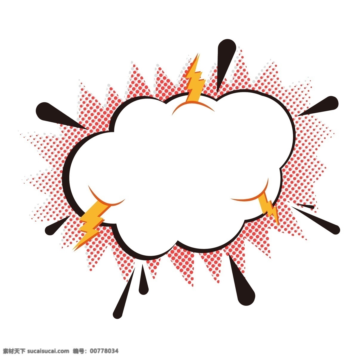 爆炸 云 会话 元素 对话框 矢量 矢量素材 闪电 爆炸云 网点 生气 发货