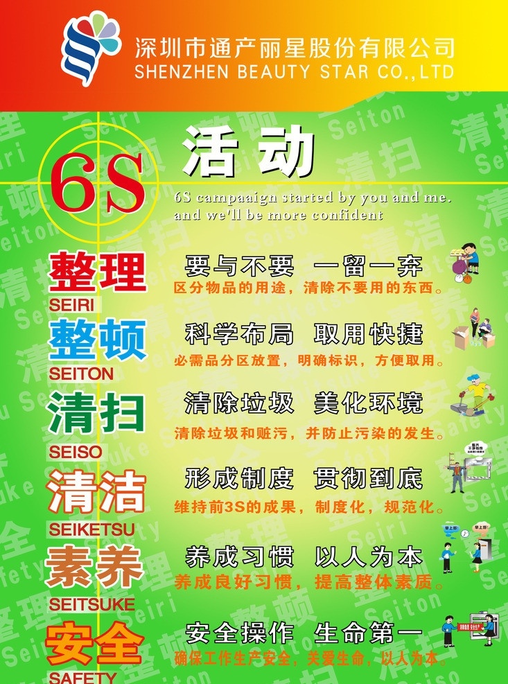 6s活动 6s 通产丽星 6s整理标识 标识 设计库 展板模板 广告设计模板 源文件