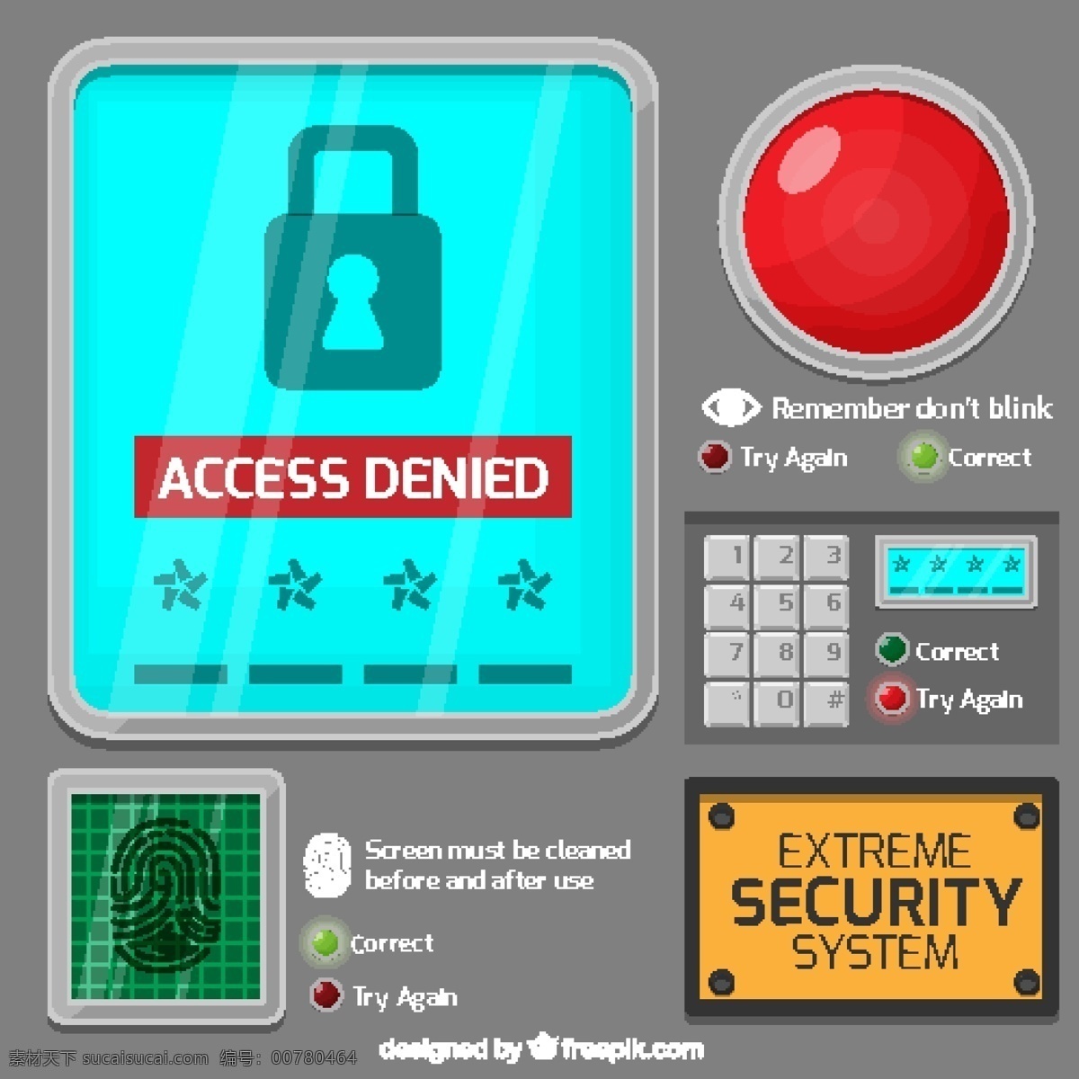 电脑 网络安全 系统 操作 背景 网络安全系统 操作背景 蓝色橙色 电脑安全 元素图标 wifi图标 红色按钮 锁具插图 键盘图标 警示图标 蓝色方形背景