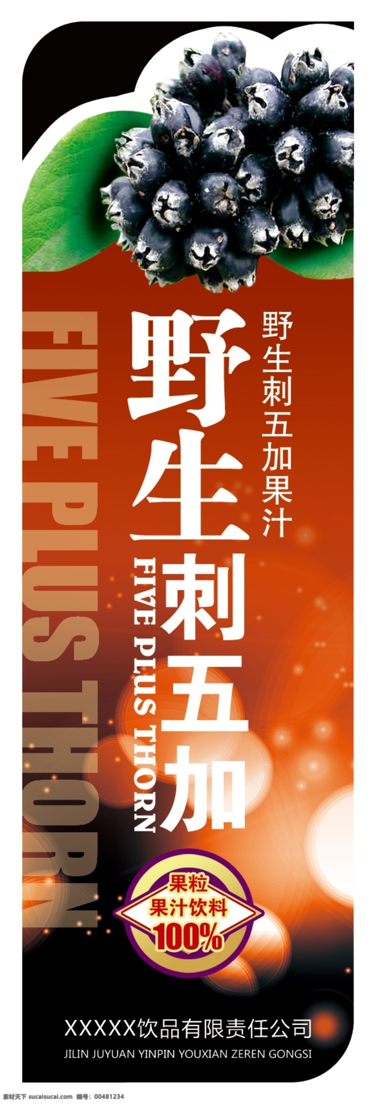 包装 包装设计 标贴 玻璃瓶 广告设计模板 果汁 瓶标 瓶贴 刺五加 展开 图 模板下载 刺五加展开图 野生 饮料 商标 果肉 水果 药材 饮料标签 源文件 psd源文件 餐饮素材