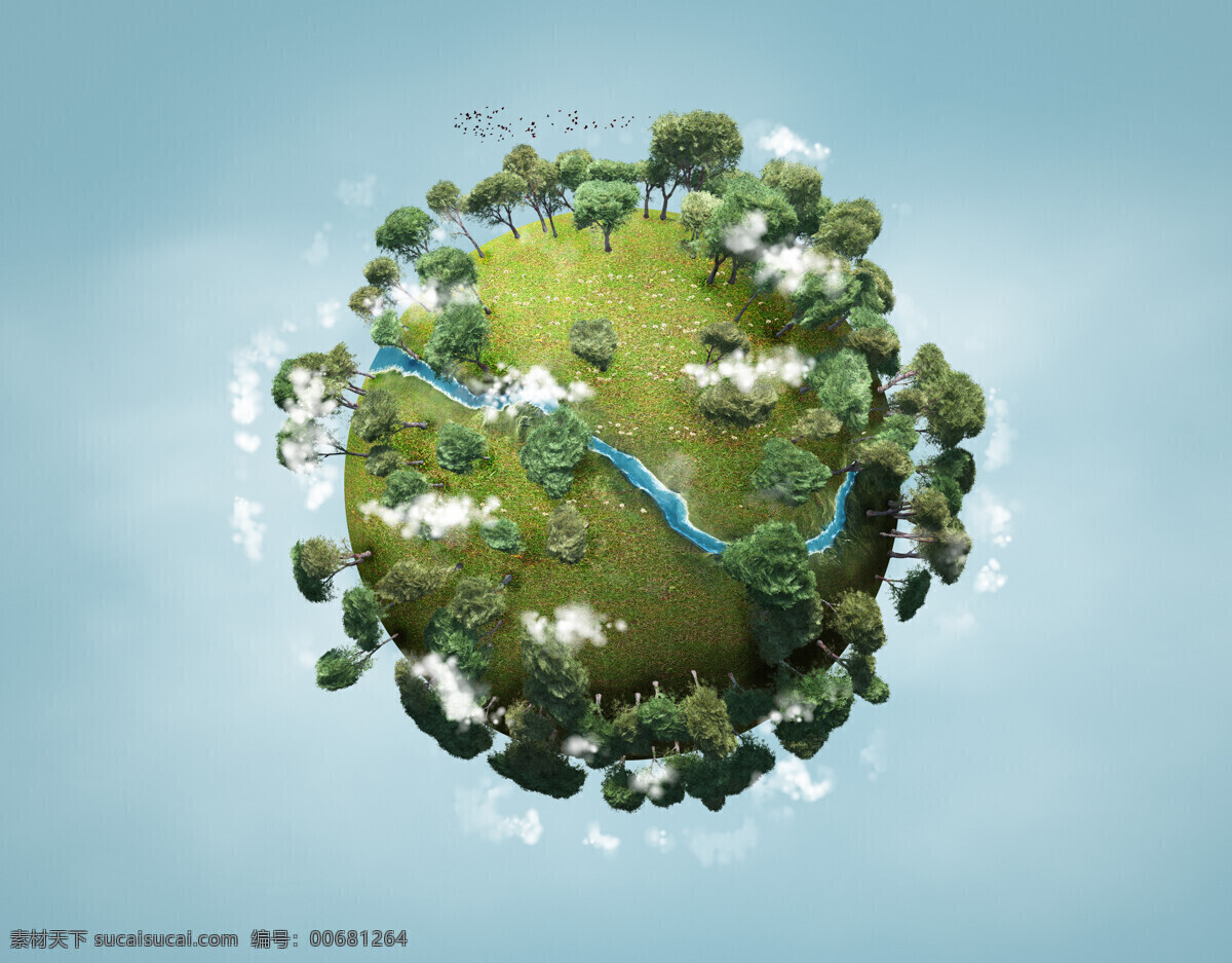 绿色环保 地球 绿色地球 树木 河流 地球保护 生态环保 地球图片 环境家居
