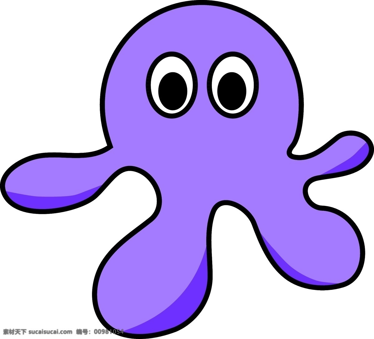 紫色 可爱 章鱼 卡通 形象 矢量图 卡通形象