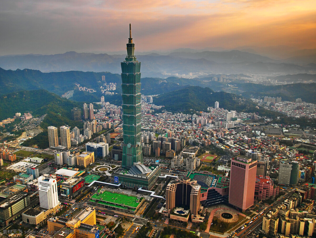 台湾城市摄影 101大楼 台北 城市摄影 国际都市 电脑桌面屏保 黄昏 建筑园林 建筑摄影