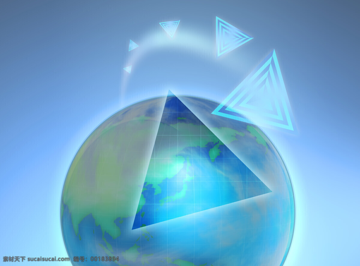 三角形 符号 地球 科技 企业文化 极光 光环 三维 3d 立体 蓝色背景 海报背景 展板背景 梦幻背景 地球背景 高清图片 地球图片 环境家居