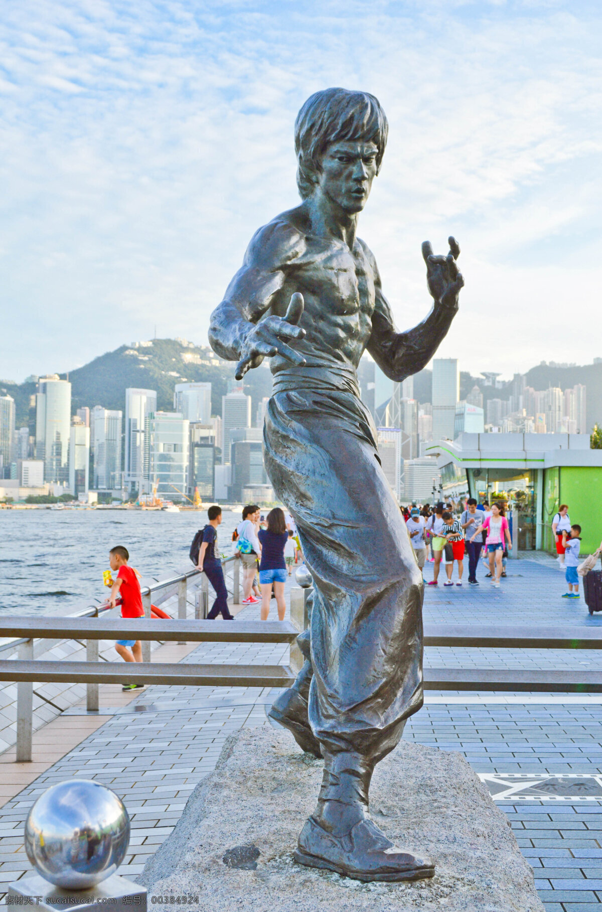 香港 维多利亚港 李小龙铜像 形象 标志 香港景色 旅游摄影