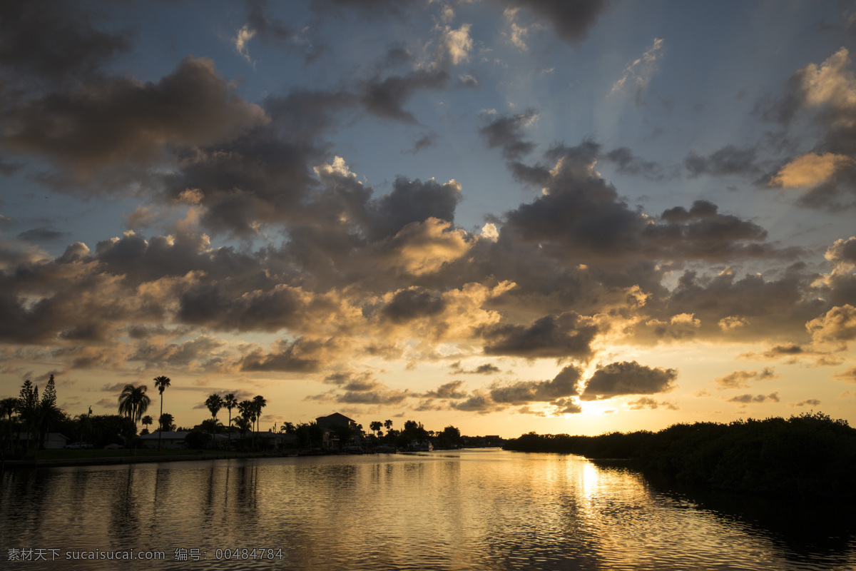 天空 日落 佛罗里达州 太阳 云 戏剧 晚上 黄昏 水 反射 河 自然景观 自然风景