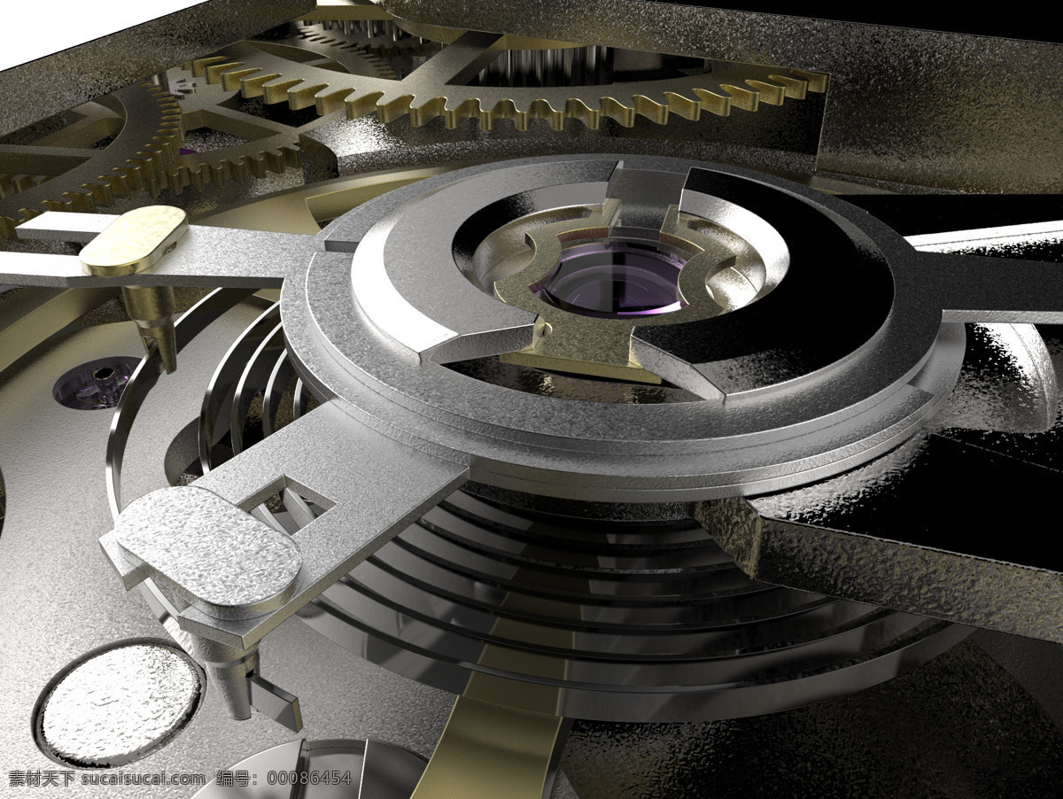 钟表 机构 关闭 gcrender 3d模型素材 电器模型
