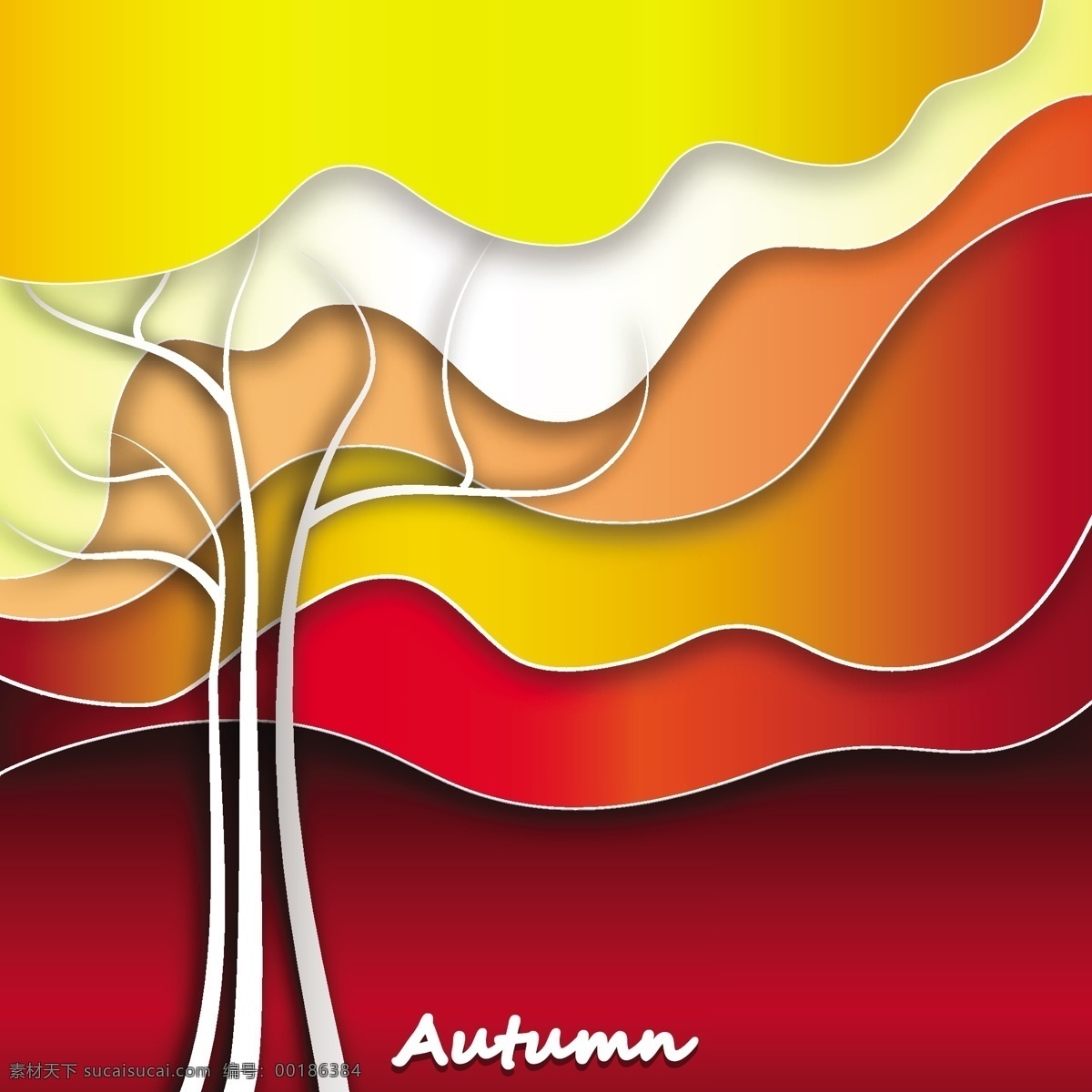 概念性 秋天 树 概念 抽象 红色
