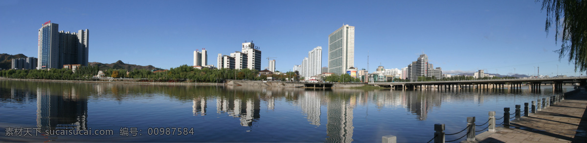 承德全景 承德 全景 武烈路 避暑山庄 河水 建筑景观 自然景观