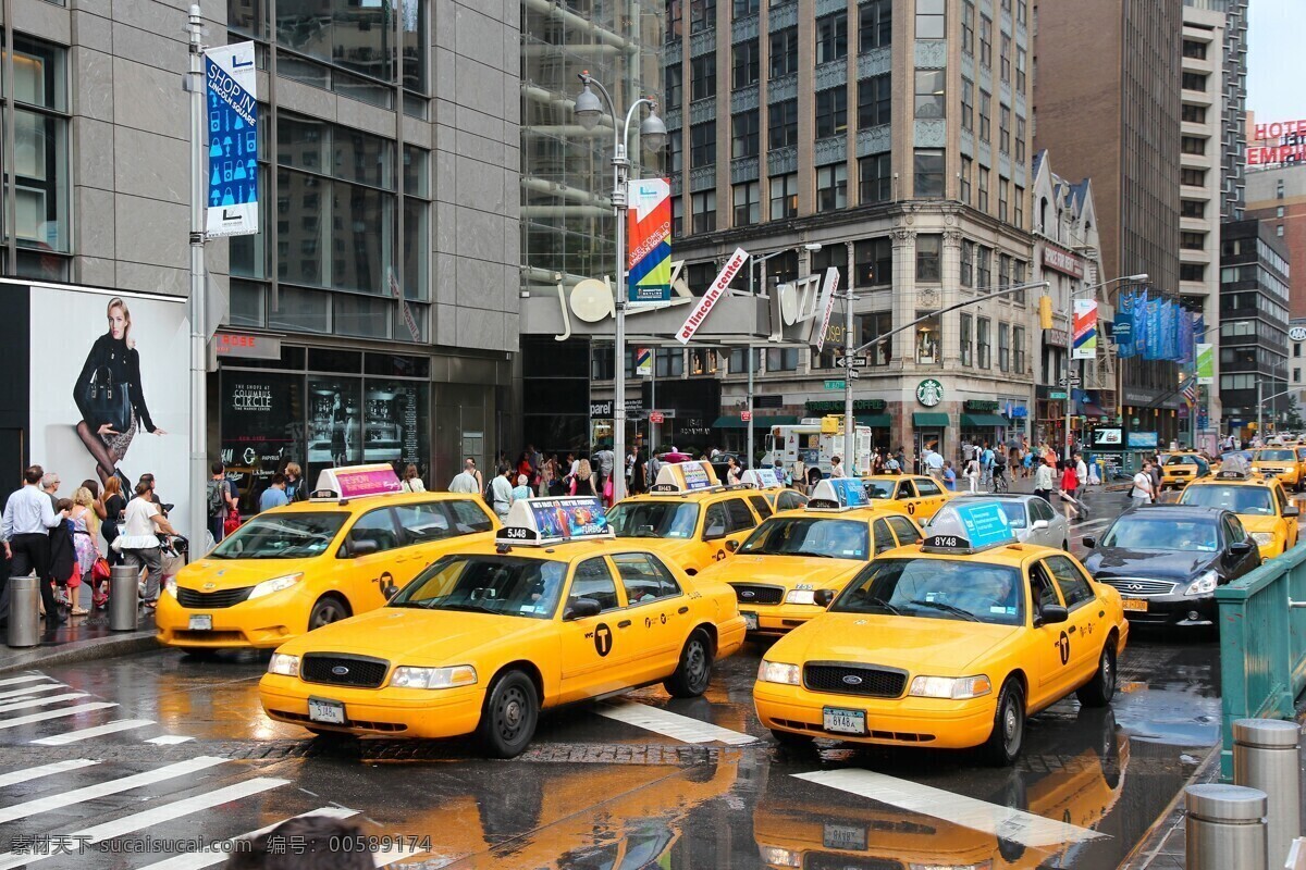 街道 上 出租车 的士车 计程车 交通工具 汽车图片 现代科技