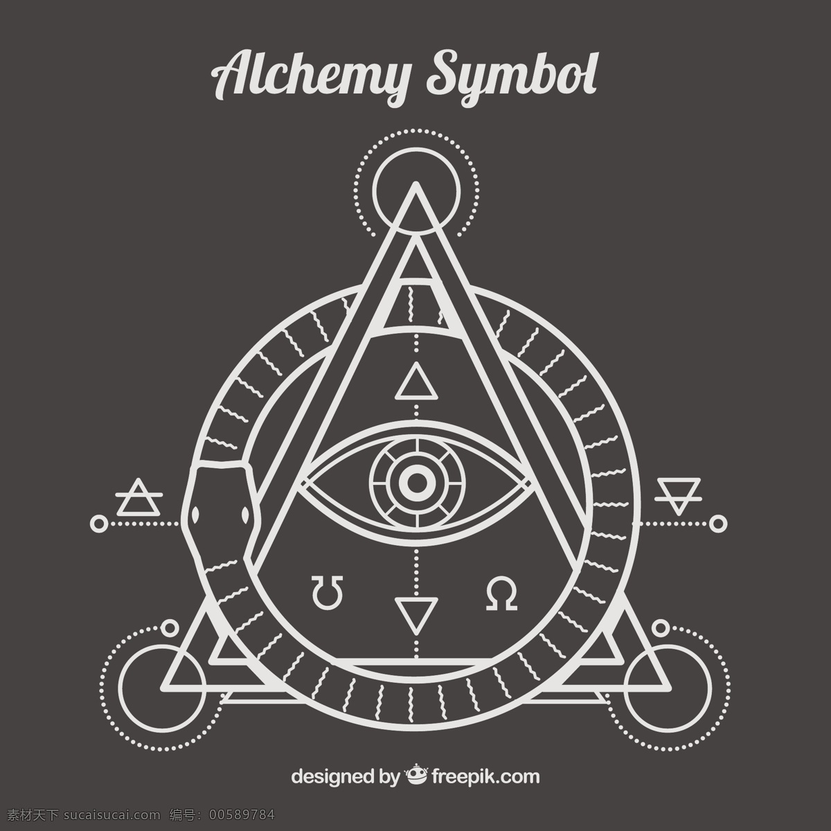在线 性 风格 alhemy 符号 抽象 装饰 几何 三角 线条 眼睛 形状 化学 抽象线条 未来 元素 几何造型 灰色