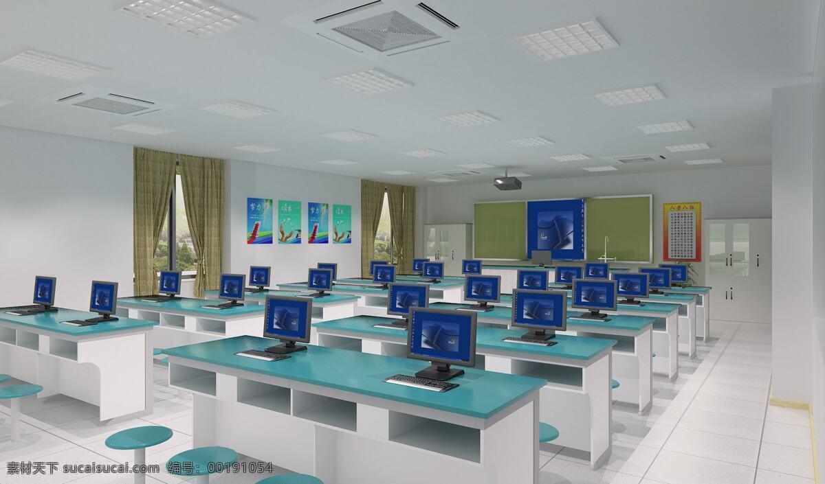 数字化实验室 智慧教室 数学教室 教室效果 室内效果 智慧课堂 环境设计 室内设计
