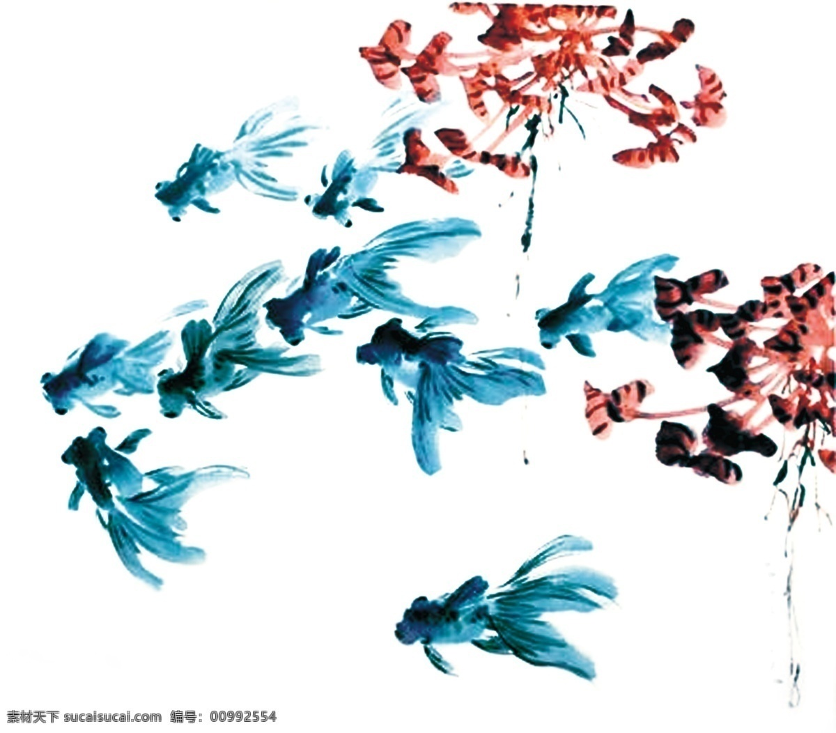 水墨 鱼 水墨鱼 中国风 psd源文件