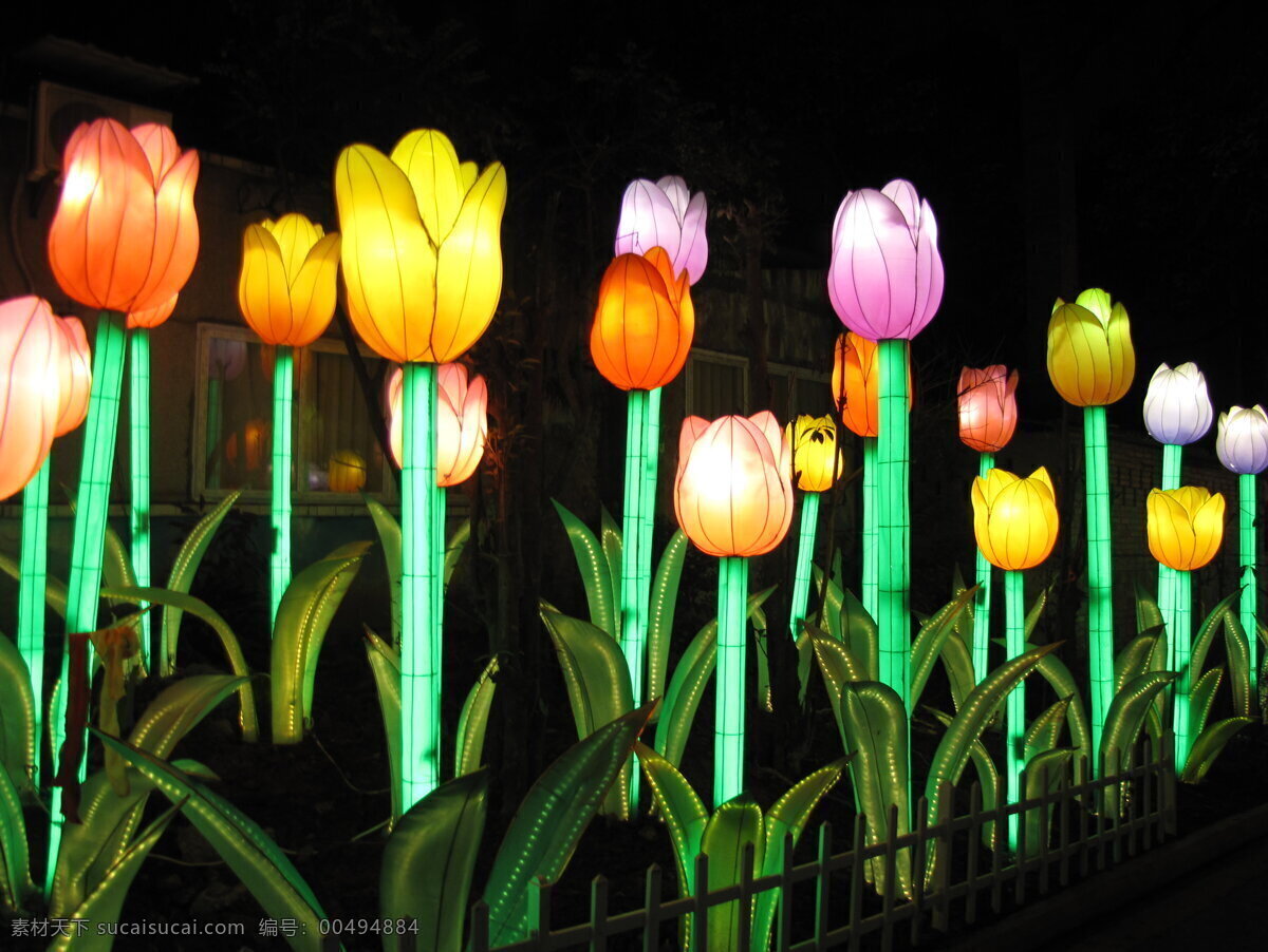 花儿 朵朵 春节 灯会 花草 生物世界 夜景 花儿朵朵 景观展览 装饰素材 展示设计