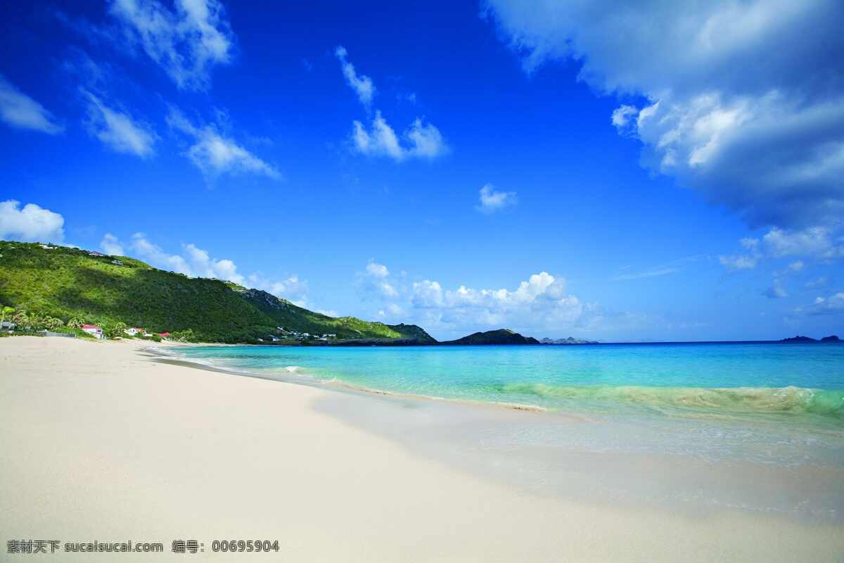 海滩 蓝天 白云 海景 海边 美景 蔚蓝 沙滩 壁纸 美丽自然 自然风景 自然景观
