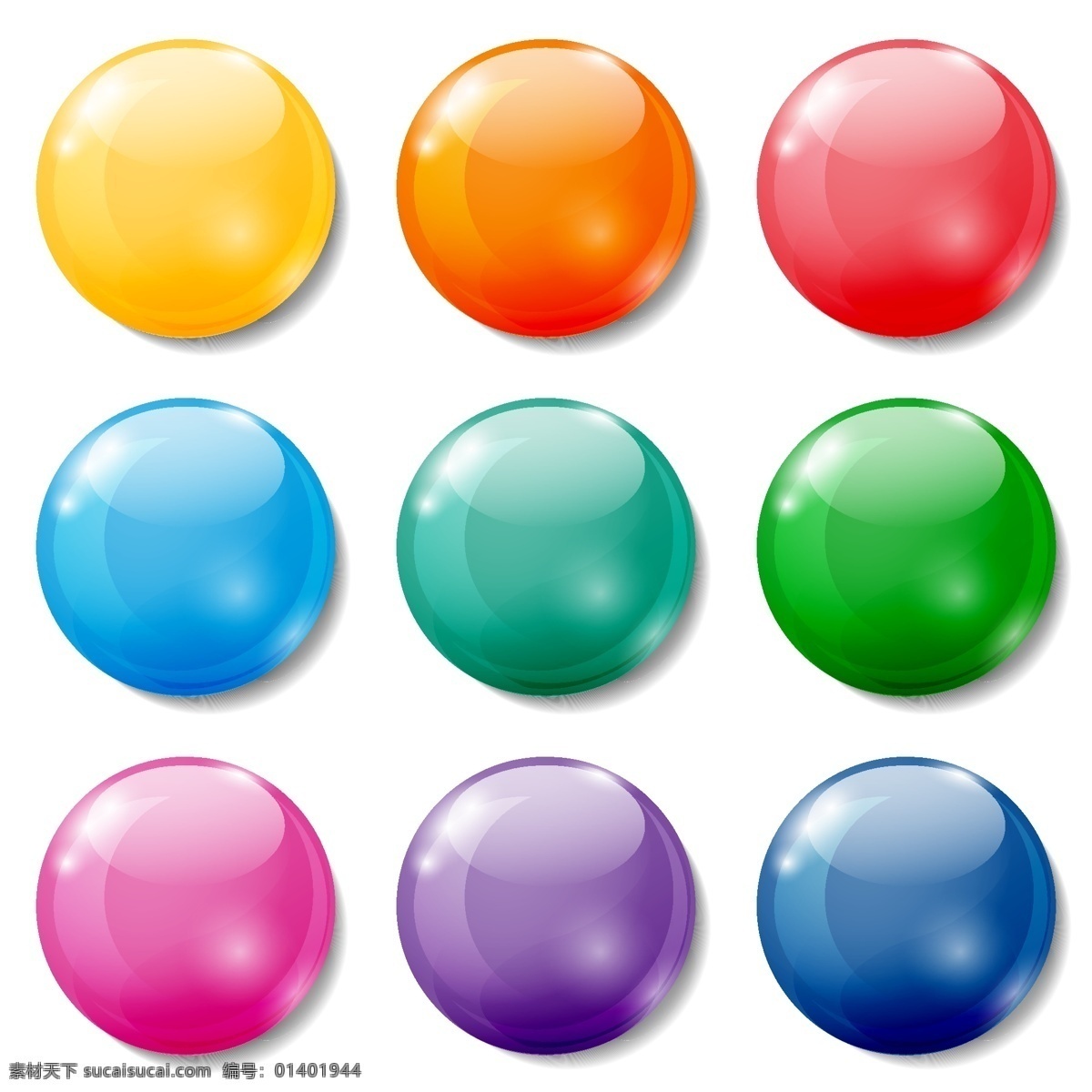彩色 水晶球 按钮 图标 矢量 球体 时尚 eps格式 彩色水晶球 按钮图标 矢量图下载 彩球 标志图标 其他图标