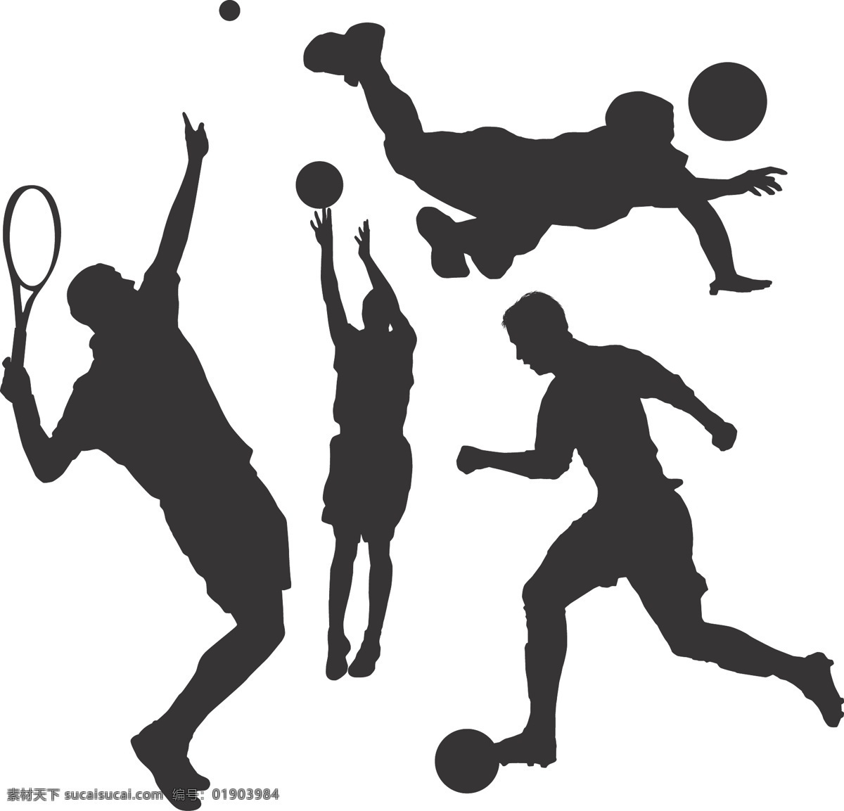 运动员剪影 运动员 剪影 篮球 网球 排球 足球 篮球员 网球员 排球员 足球员 篮球运动员 网球运动员 排球运动员 足球运动员 共享设计矢量 人物图库 职业人物