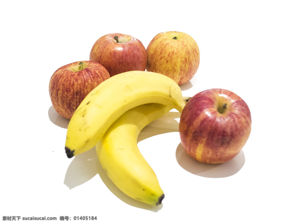 香蕉 苹果 特写 白底 图 新鲜 红色 黄色 可口 食物 水果 千库原创