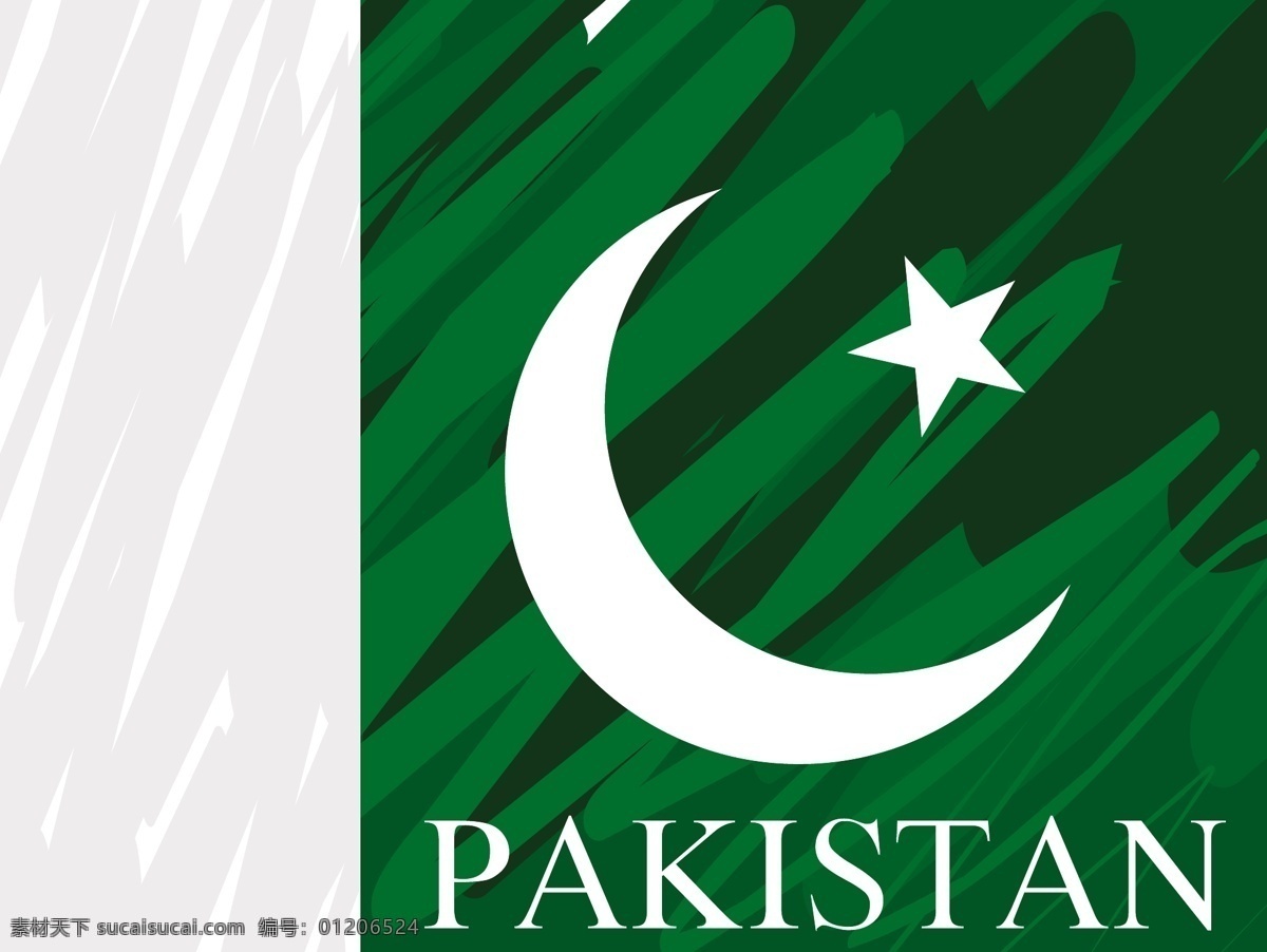 肮脏 巴基斯坦 国旗 白色