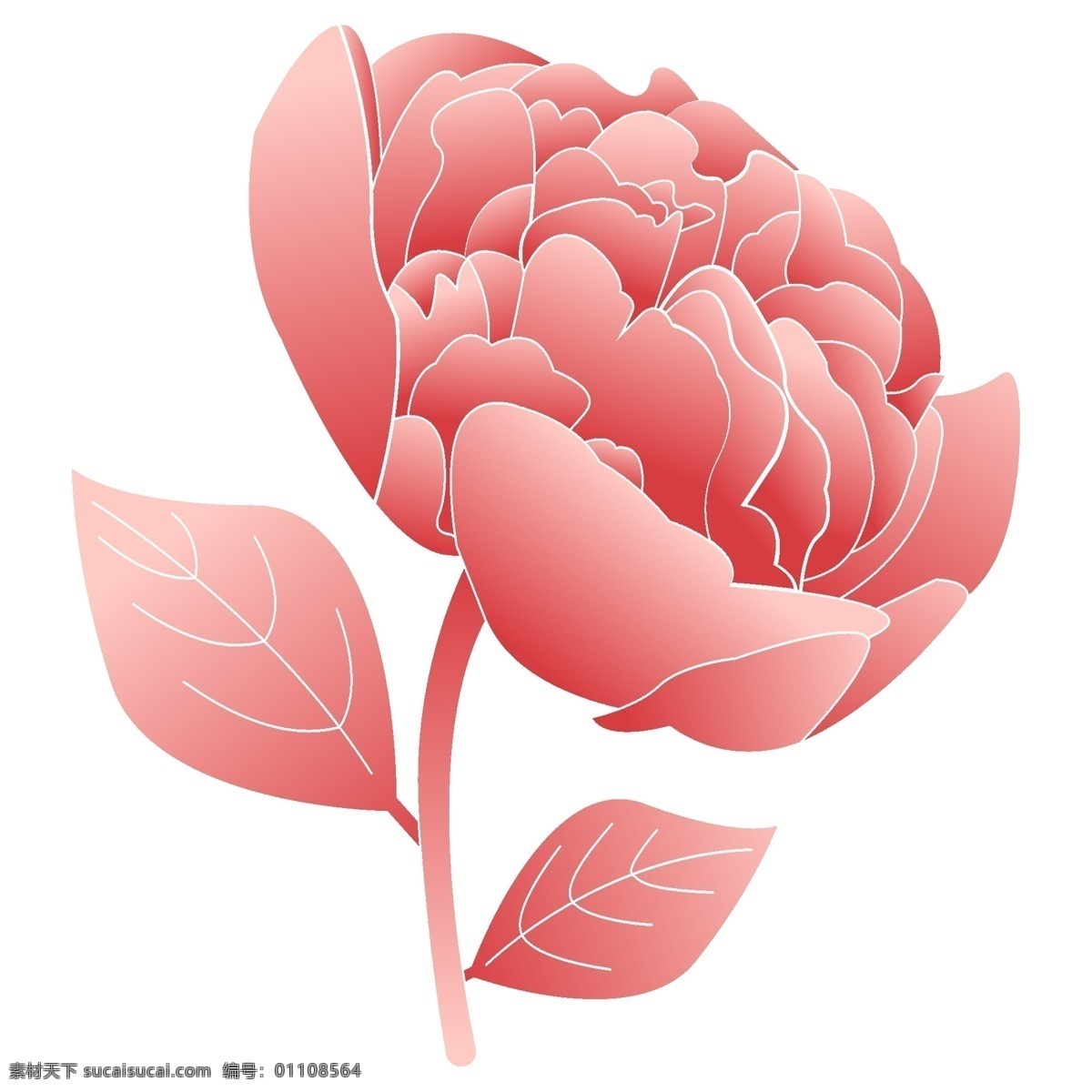 原创 手绘 矢量 渐变 风 牡丹花 花卉 元素 手绘风 手绘花卉 矢量元素 渐变风 花卉元素 植物元素 浪漫渐变