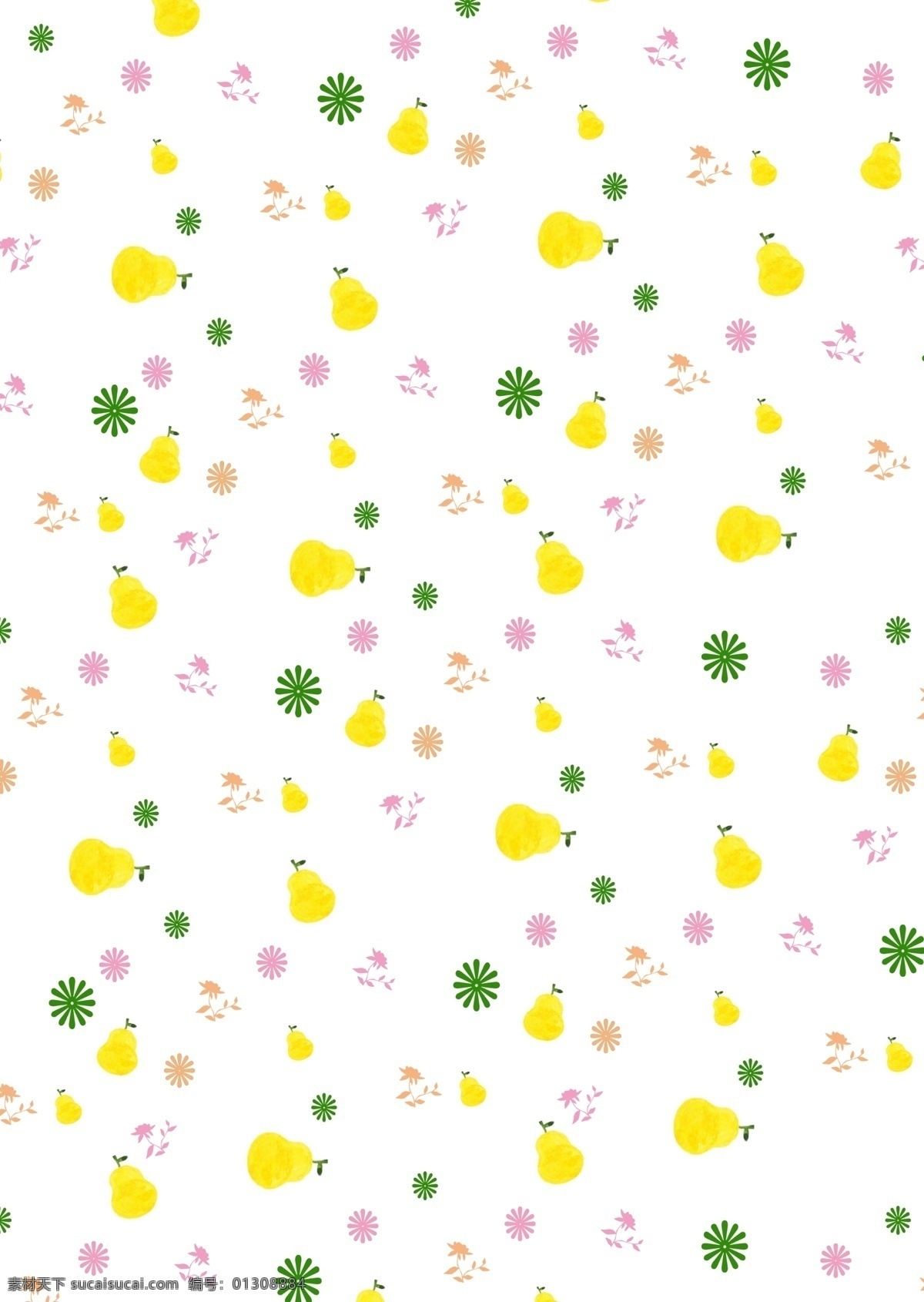 清新 小 碎花 背景 黄梨 小花 h5 相册
