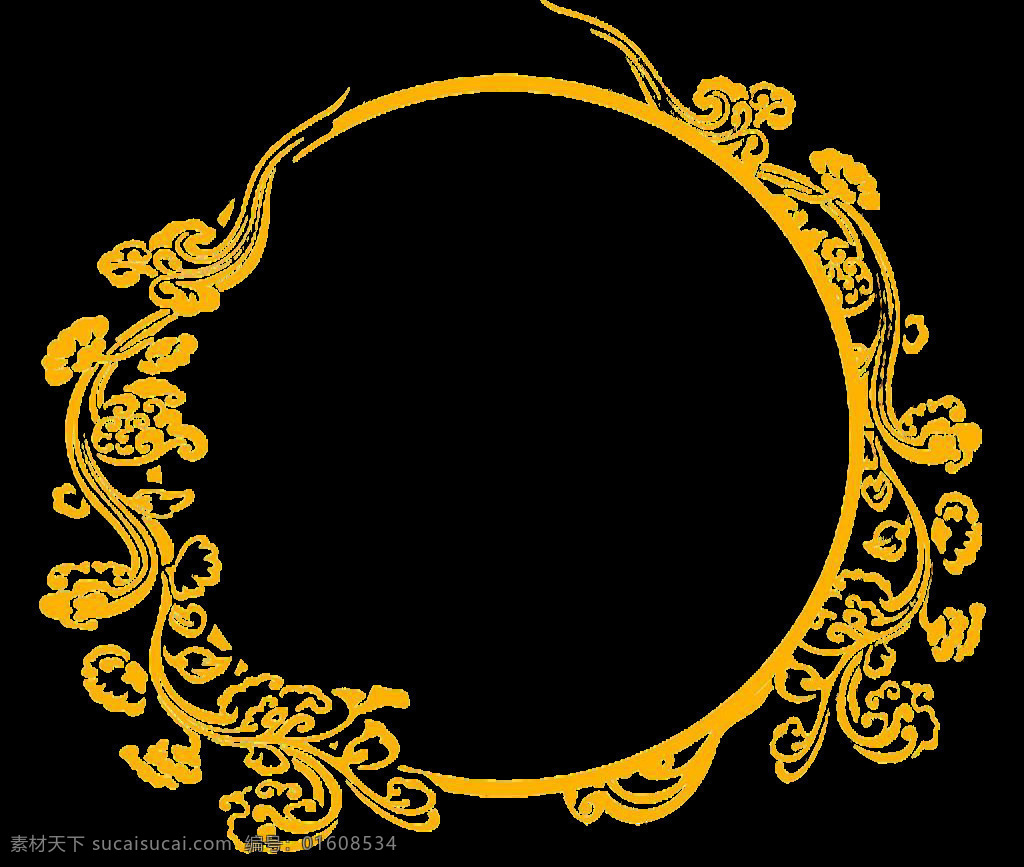 黄色 花纹 装饰 元素 png元素 卡通 免抠元素 透明素材 圆圈