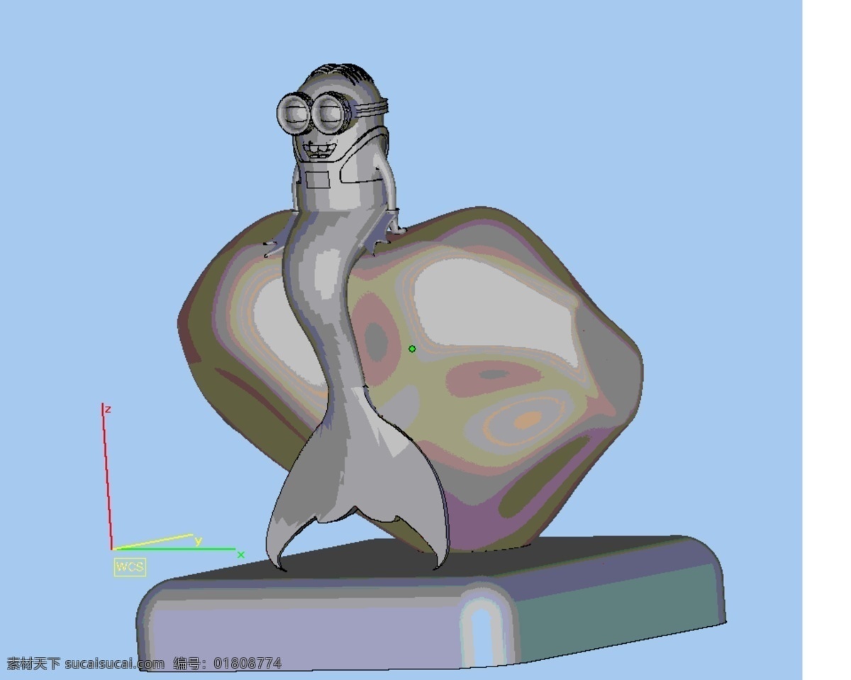 小 merminion 美人鱼 奴才 卑鄙的 小的 我的 有趣的玩具 3d模型素材 3d打印模型