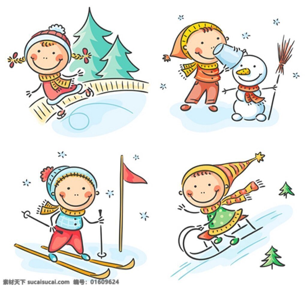 滑雪背景素材 滑雪 儿童 雪地 矢量背景