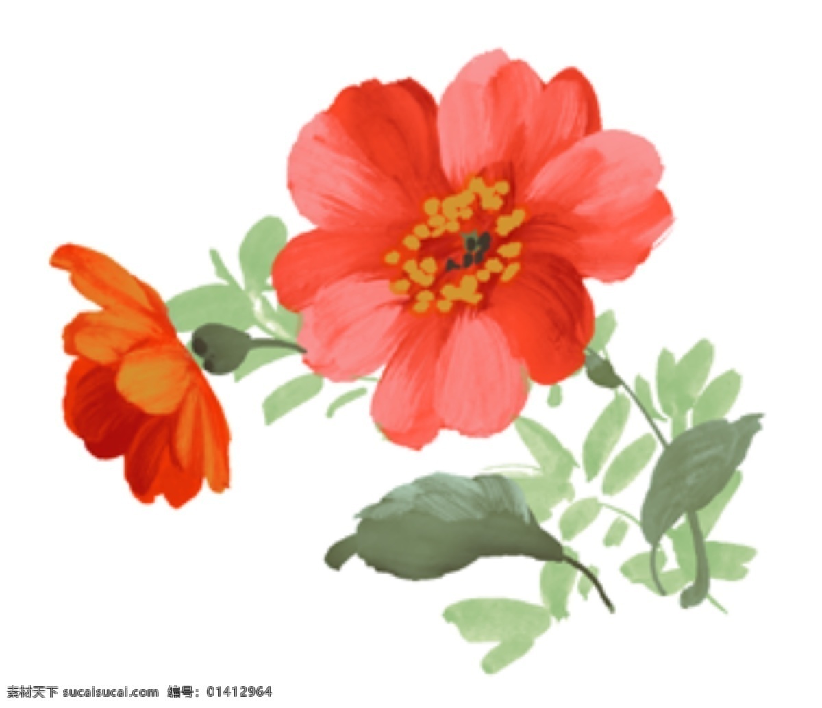 朵 花 百花 红花 绿叶