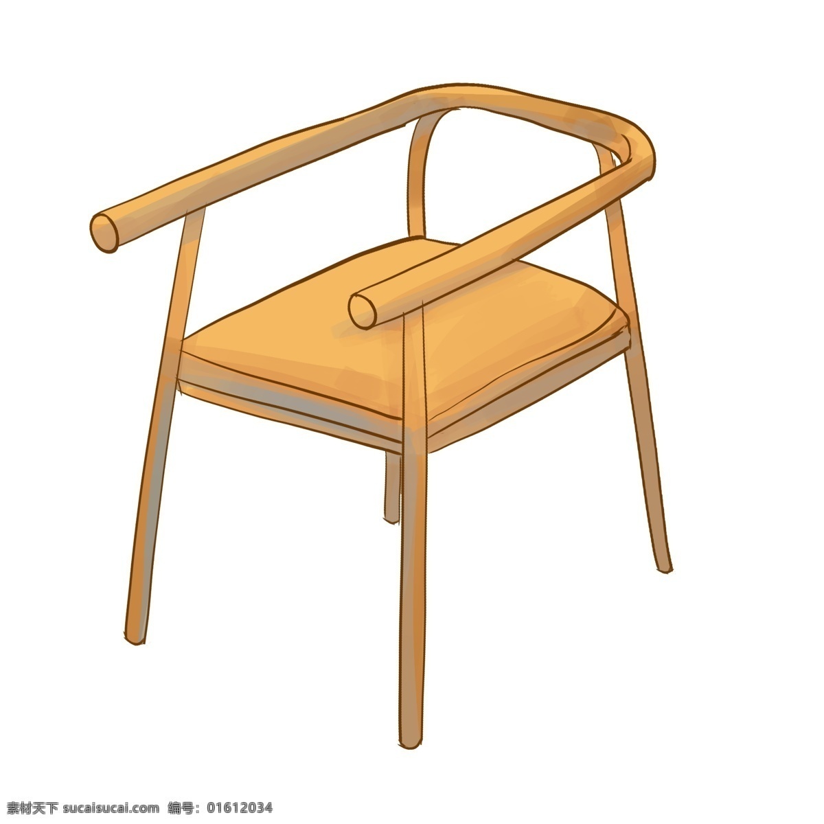 立体 椅子 装饰 插画 立体椅子 黄色的椅子 漂亮的椅子 创意椅子 木质椅子 木头椅子 家装椅子