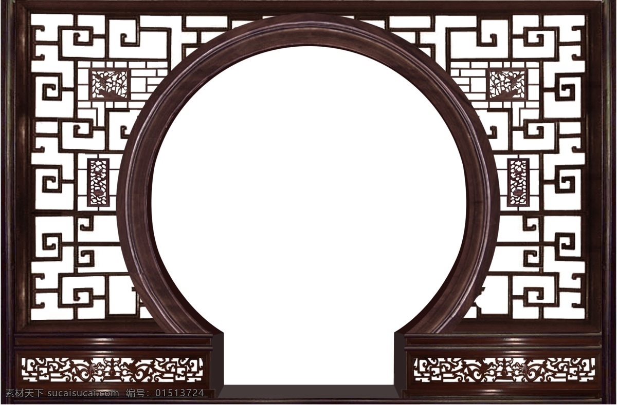 原创窗格素材 中国风窗格 窗格 拱门 圆门 古代门阁 茶楼拱门 中国传统窗格 psd素材 分层