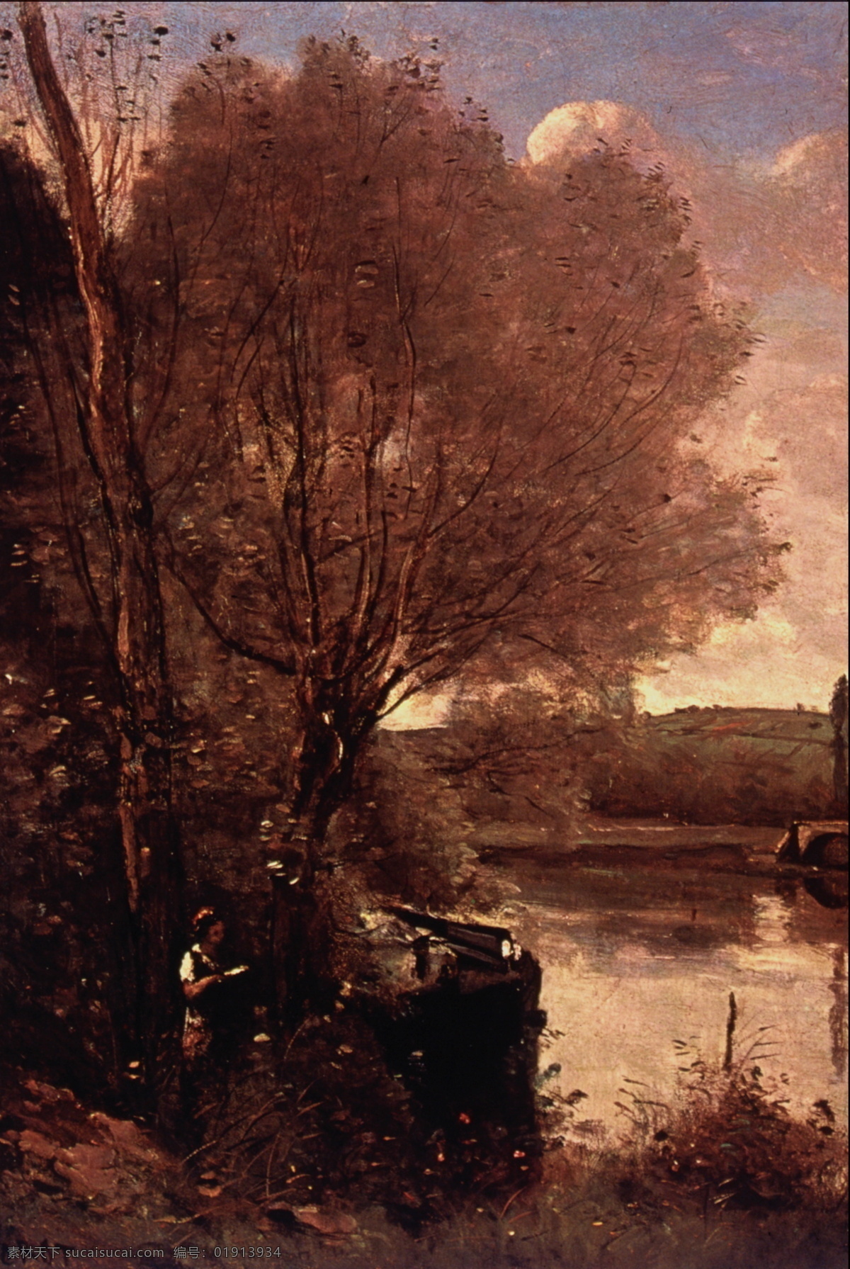风景油画 世界名画 油画012 油画 设计素材 风景专辑 油画世界 书画美术 黑色