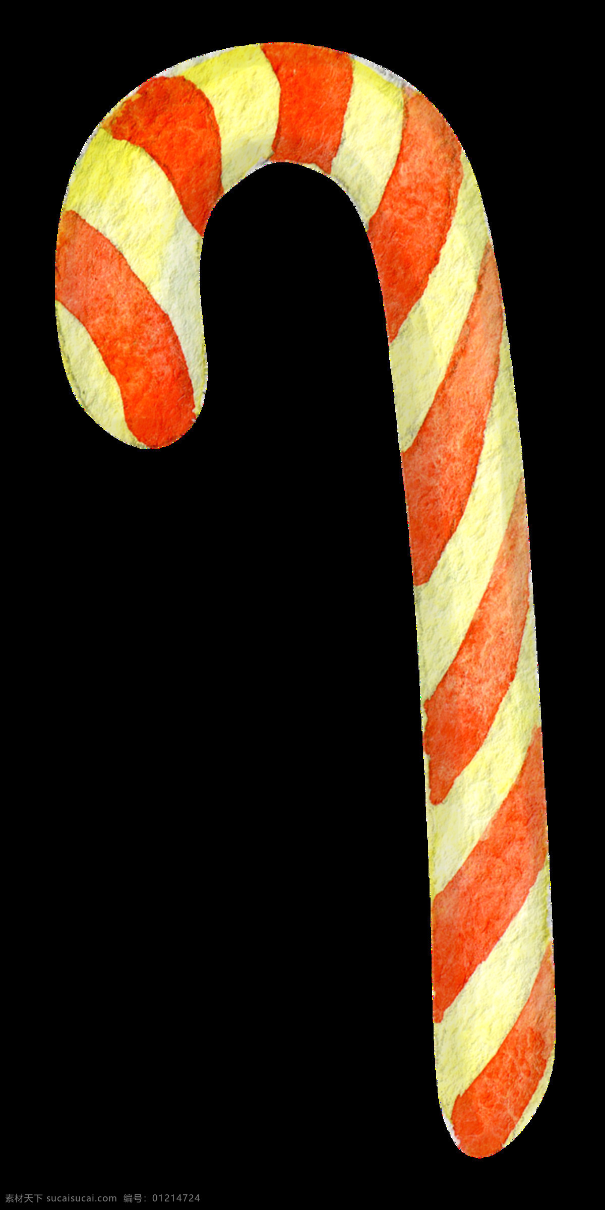 手绘 横 条 拐杖 透明 装饰 图案 米黄 红色 横条