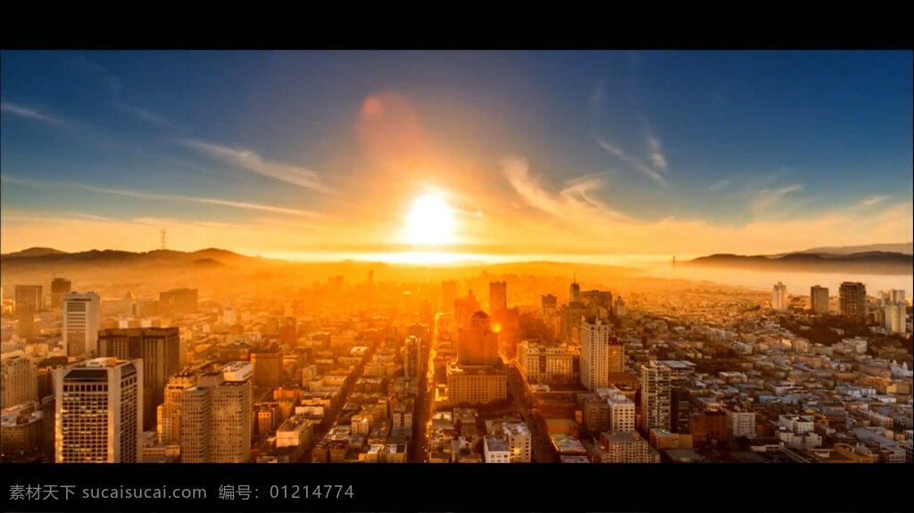 漂亮 日出 日落 视频 城市 建筑 景观