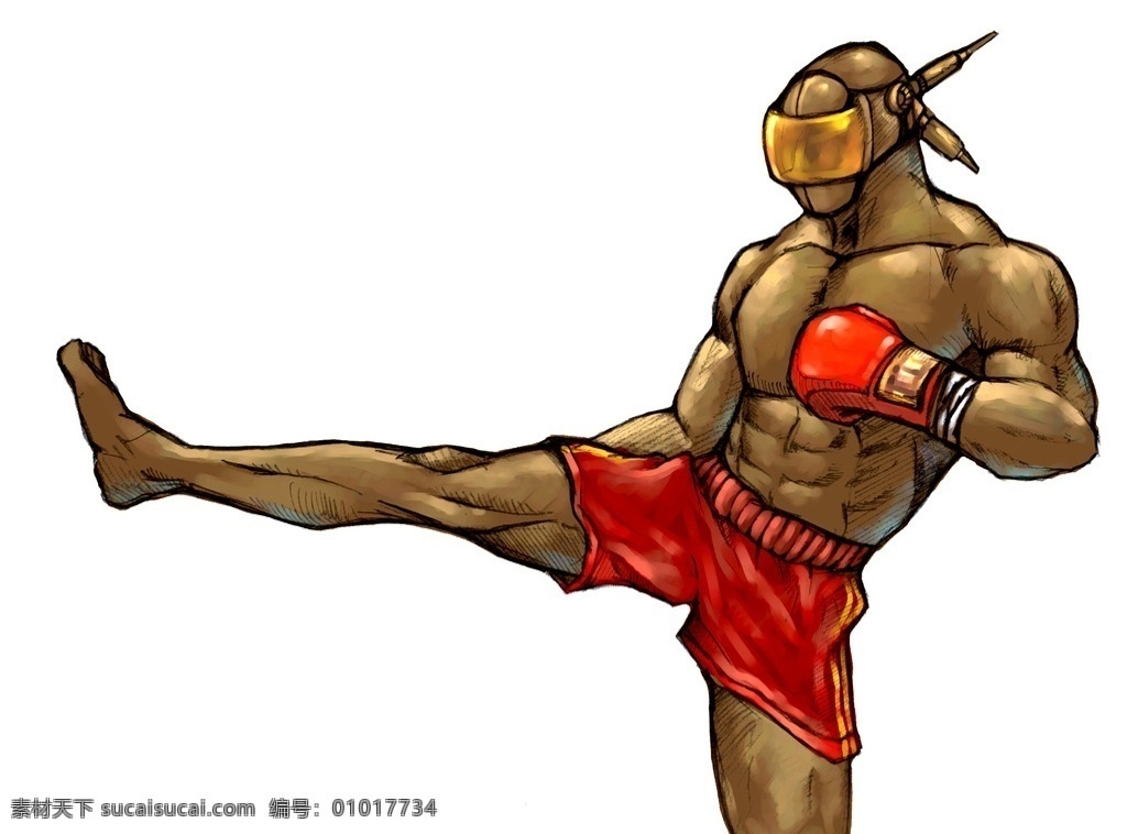 手绘拳击手 手绘 拳击手 肌肉男 强壮 健康运动 动漫动画 动漫人物