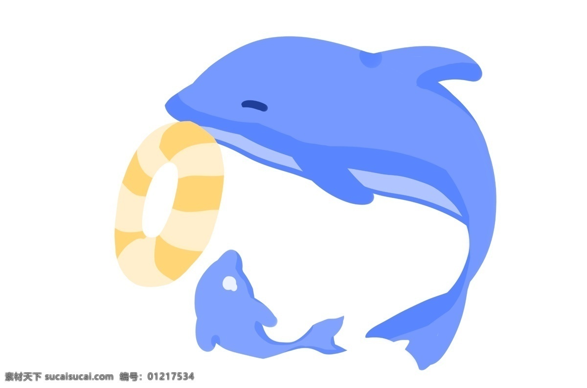玩耍 海豚 卡通 动物