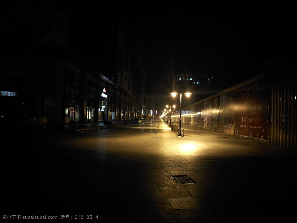 无人的街道 夜景 路灯 街道 摄像 旅游摄影