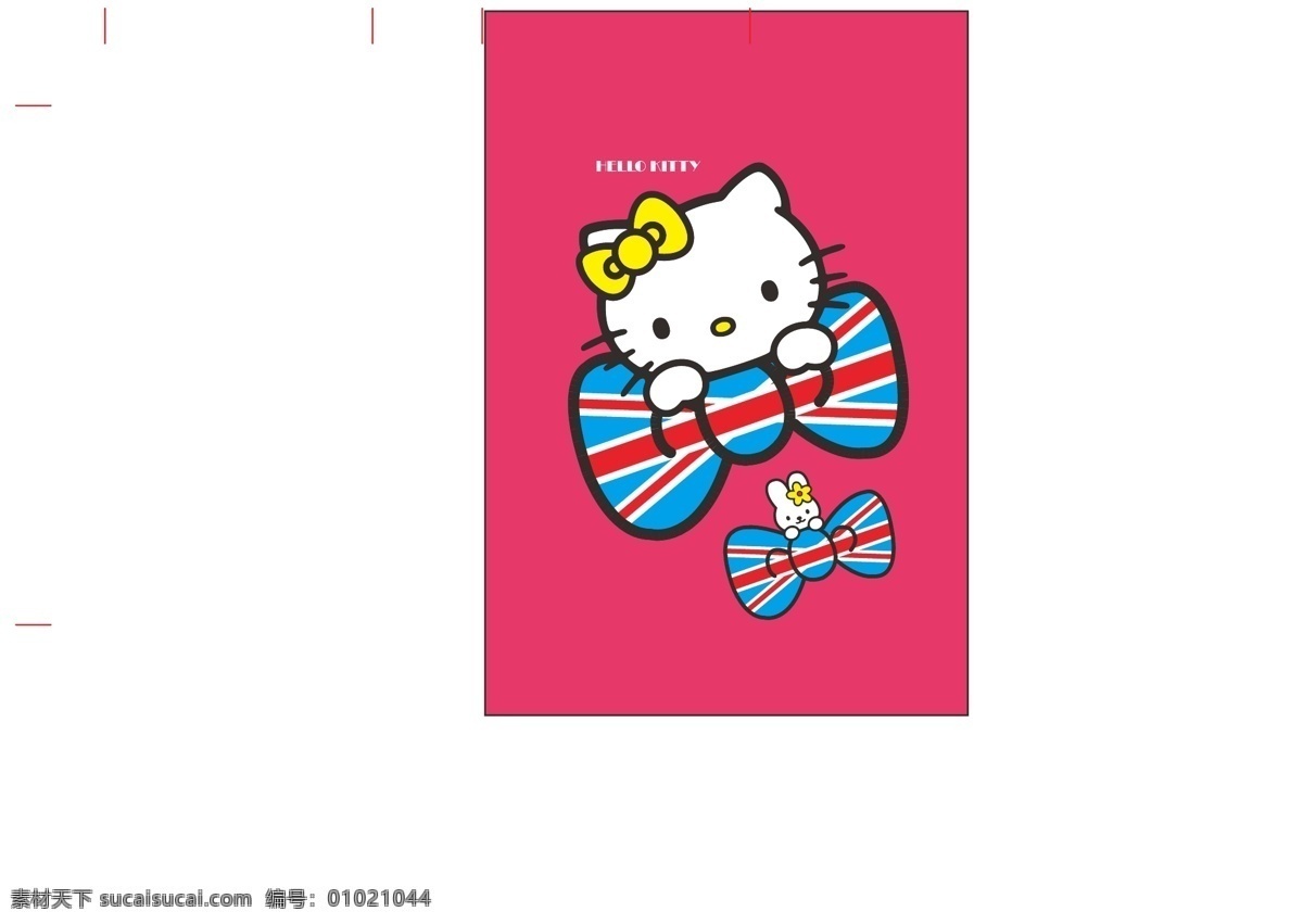 kt猫 hello kt 玫红底 迪斯尼 卡通设计 矢量