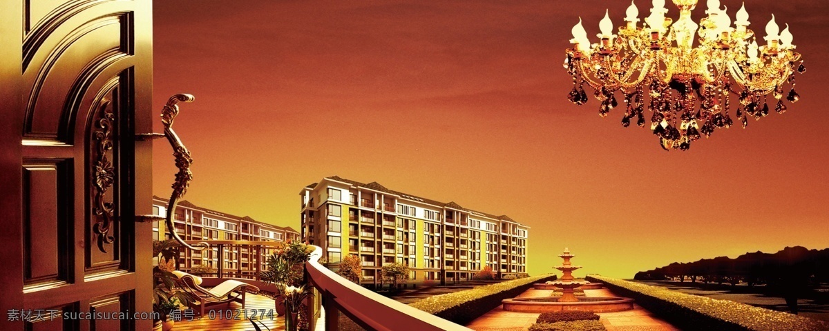 地产 地产住宅 吊灯 房地产广告 广告设计模板 奢华 阳台 源文件 住宅 模板下载 矢量图 建筑家居