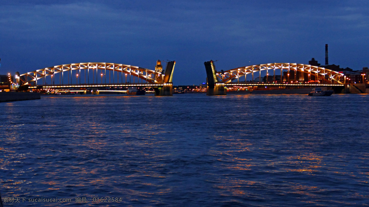 俄罗斯 俄罗斯风景 俄罗斯景观 俄罗斯风光 俄罗斯建筑 大桥夜景 旅游摄影 国外旅游 蓝色