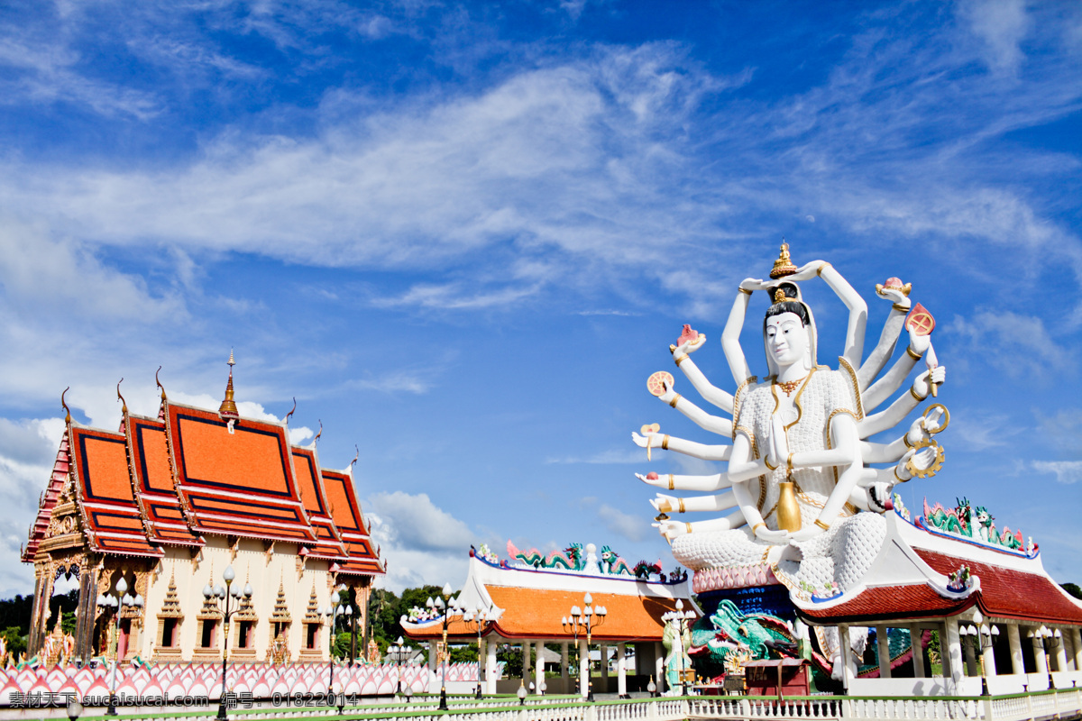 苏梅岛 千手观音 泰国 寺庙 雕塑 建筑园林
