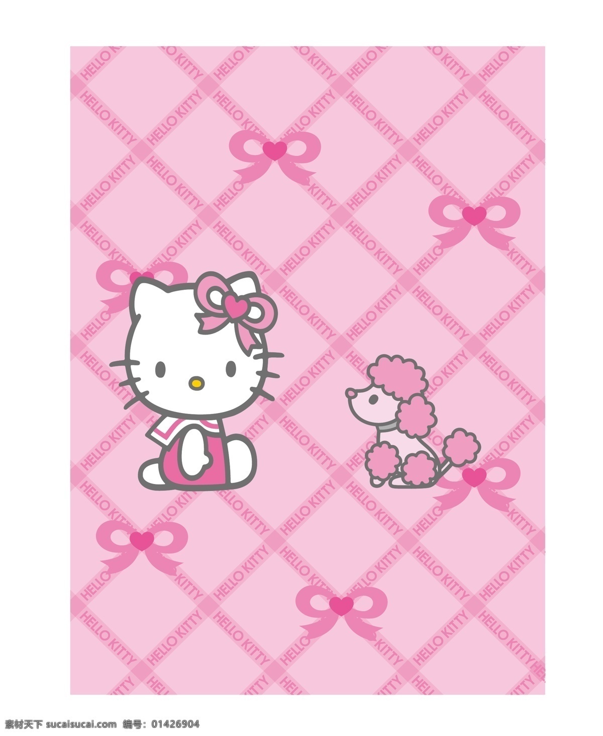 可爱猫咪 移门图案 两门图 卡通 kitty 卡通童话 矢量素材 其他矢量 矢量