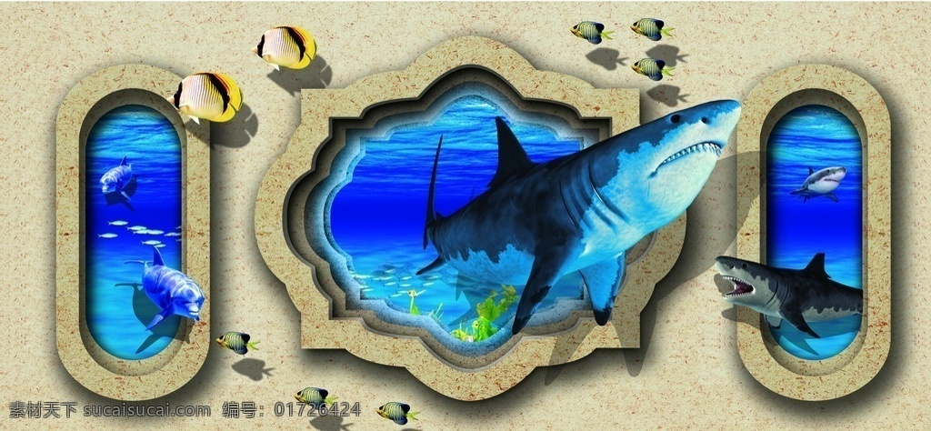 3d鲨鱼 立体画 3d画 3d 专业设计 3d设计 3d作品 背景墙 墙面彩绘 3d装饰 震撼视觉画 魔幻世界 立体装饰画 视界 立体 画 系列