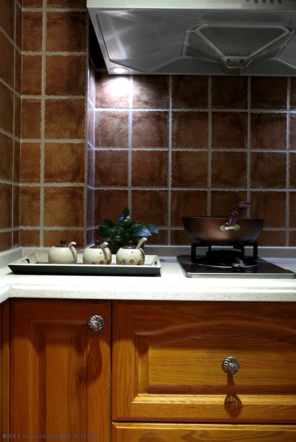 大理石厨房灶台效果图 – 设计本装修效果图